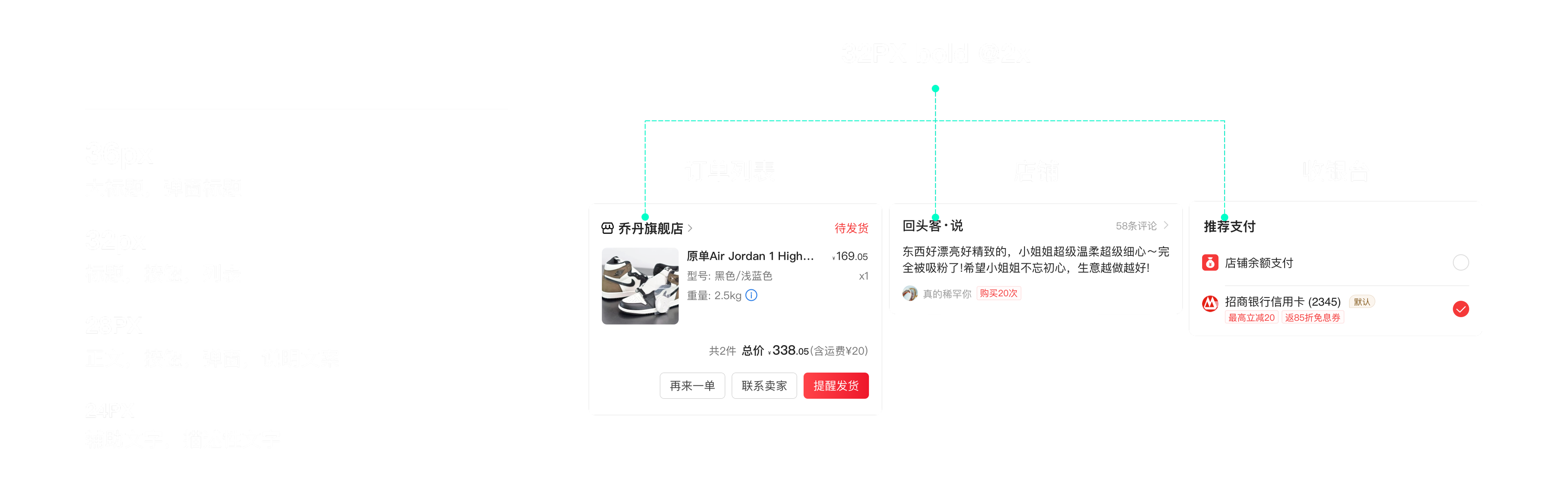 文字规范与字号层级示意